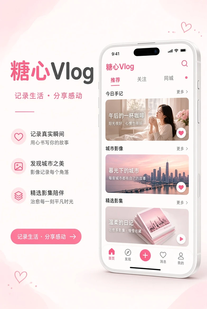 糖心Vlog移动阅读界面展示